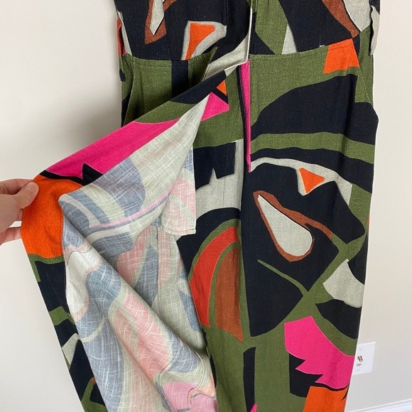 Osklen Foliage Print Maxi Wrap Dress Abstract Print Sleeveless Womens Large - Picture 4 of 10